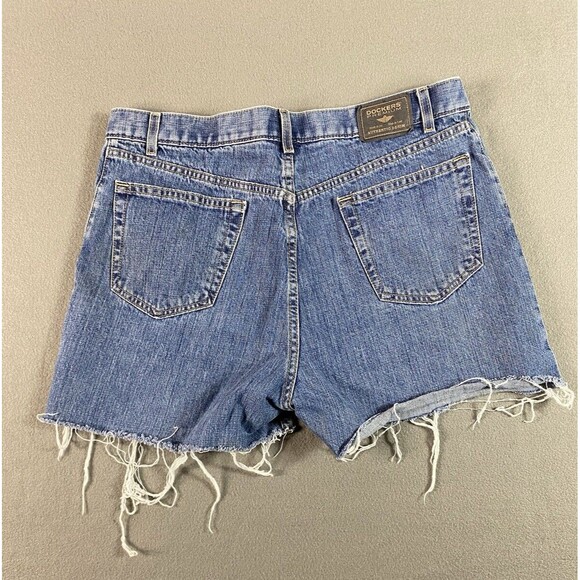 Vintage Cut Off Jean Shorts 36x3 Blue Frayed Shortie Booty Dockers Tag 38 - Picture 1 of 12